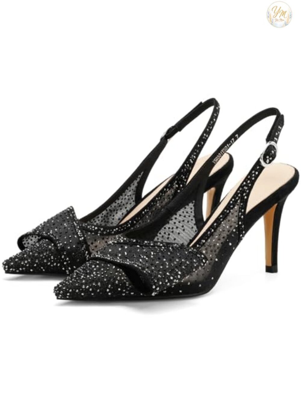 Slingback Stiletto Pumps Pointed Toe Asymmetrical Bow Heels